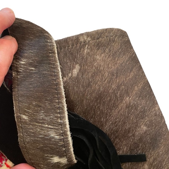 Muche et Muchette MultiColor Patchwork Pony Tote with Fringe NWT - Picture 7 of 12